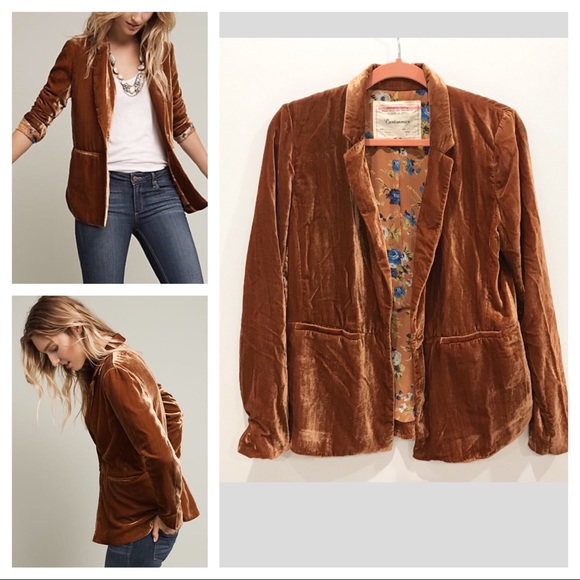 Anthropologie Jackets & Blazers - Anthropologie Cartonnier Eve Velvet Blazer Jacket